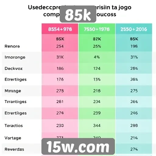 Comparativo entre 85k e outros sites de jogos populares