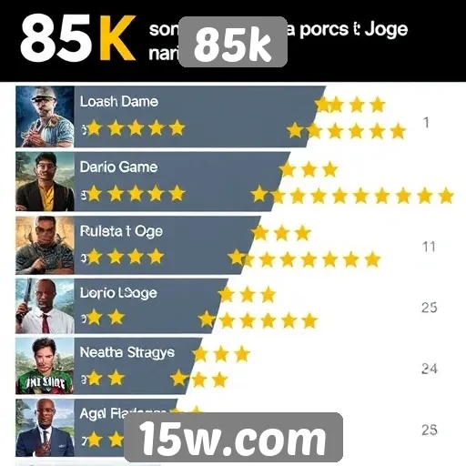 Avaliações dos usuários sobre jogos no 85k